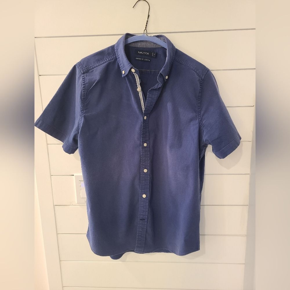 Nautica Men's Blue Short Sleeve Shirt